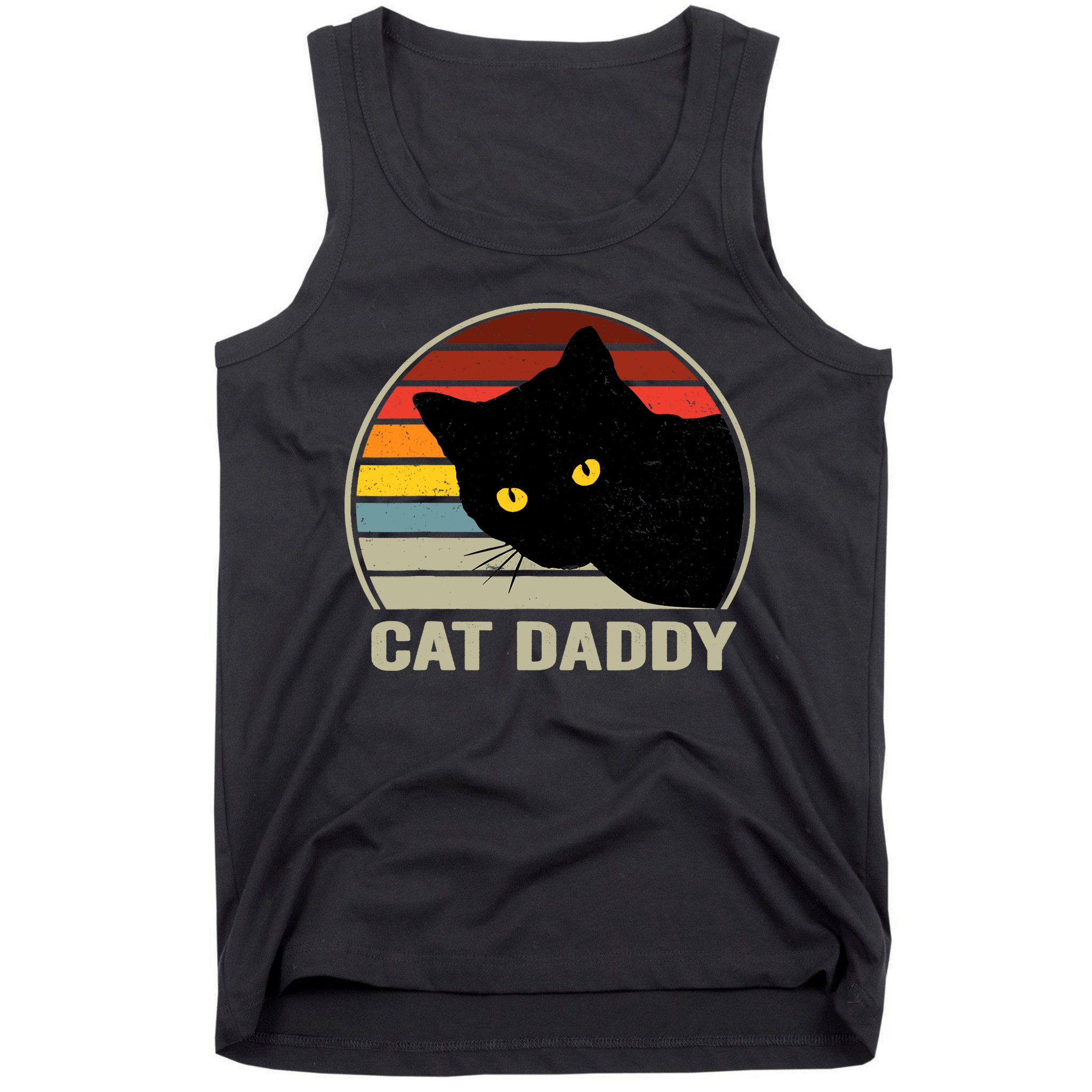 Cat Daddy Vintage Cat 80s Retro Style For Cat Dad Tank Top