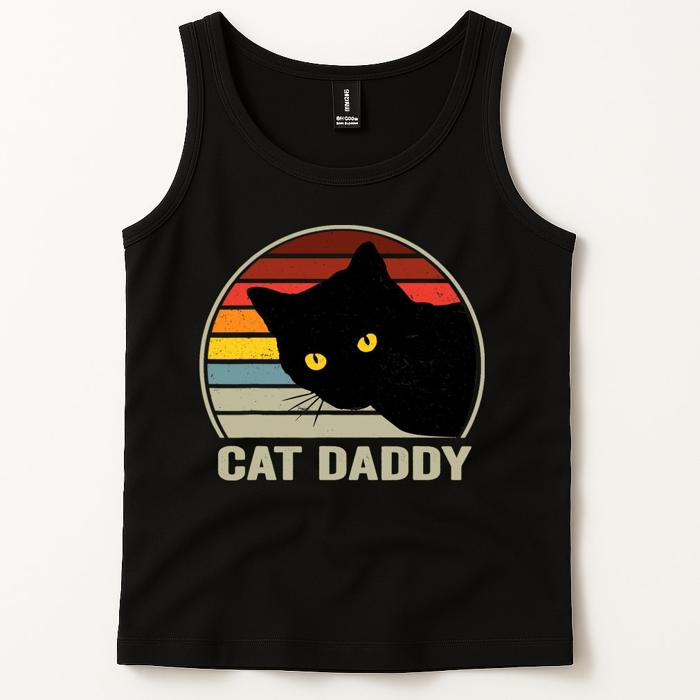Cat Daddy Vintage Cat 80s Retro Style For Cat Dad Tank Top