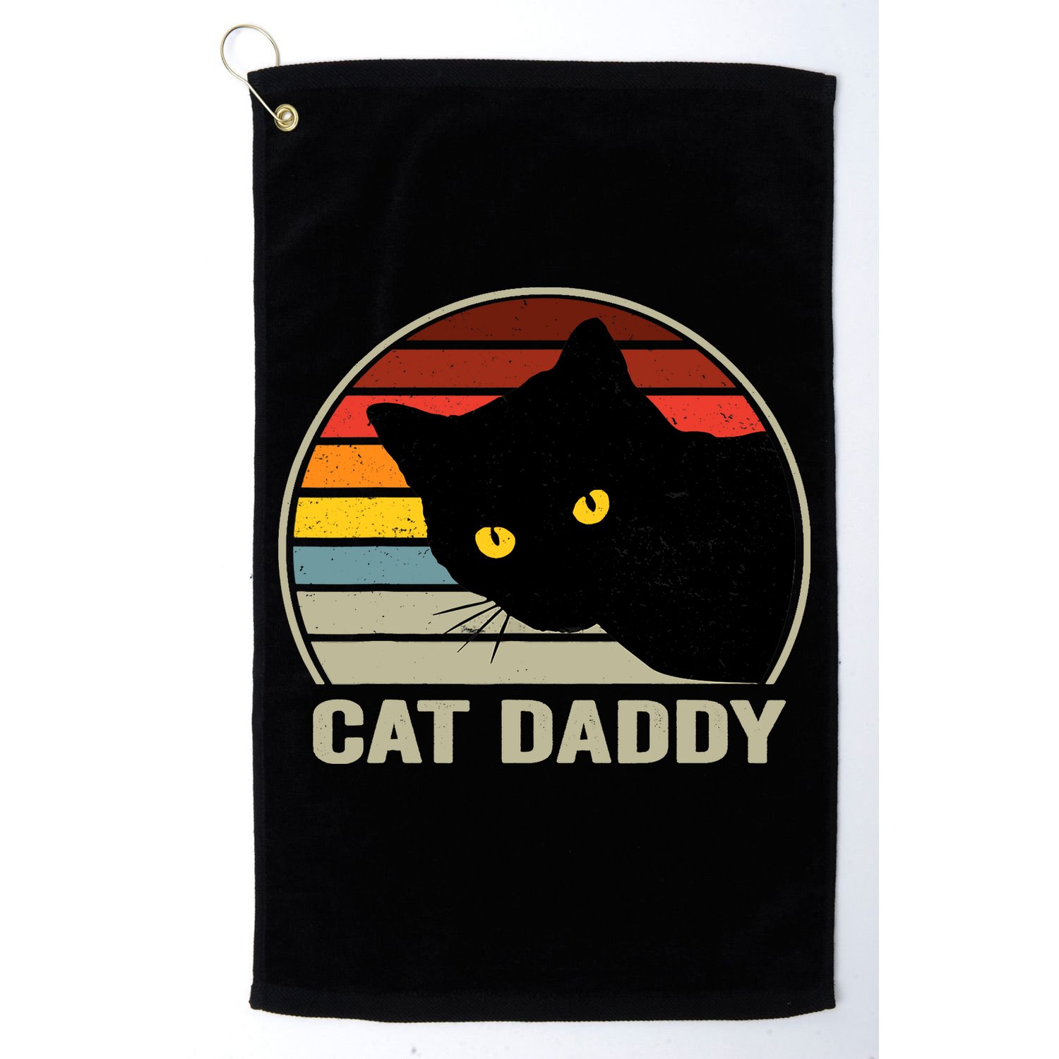 Cat Daddy Vintage Cat 80s Retro Style For Cat Dad Golf Towel