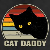 Cat Daddy Vintage Cat 80s Retro Style For Cat Dad Golf Towel