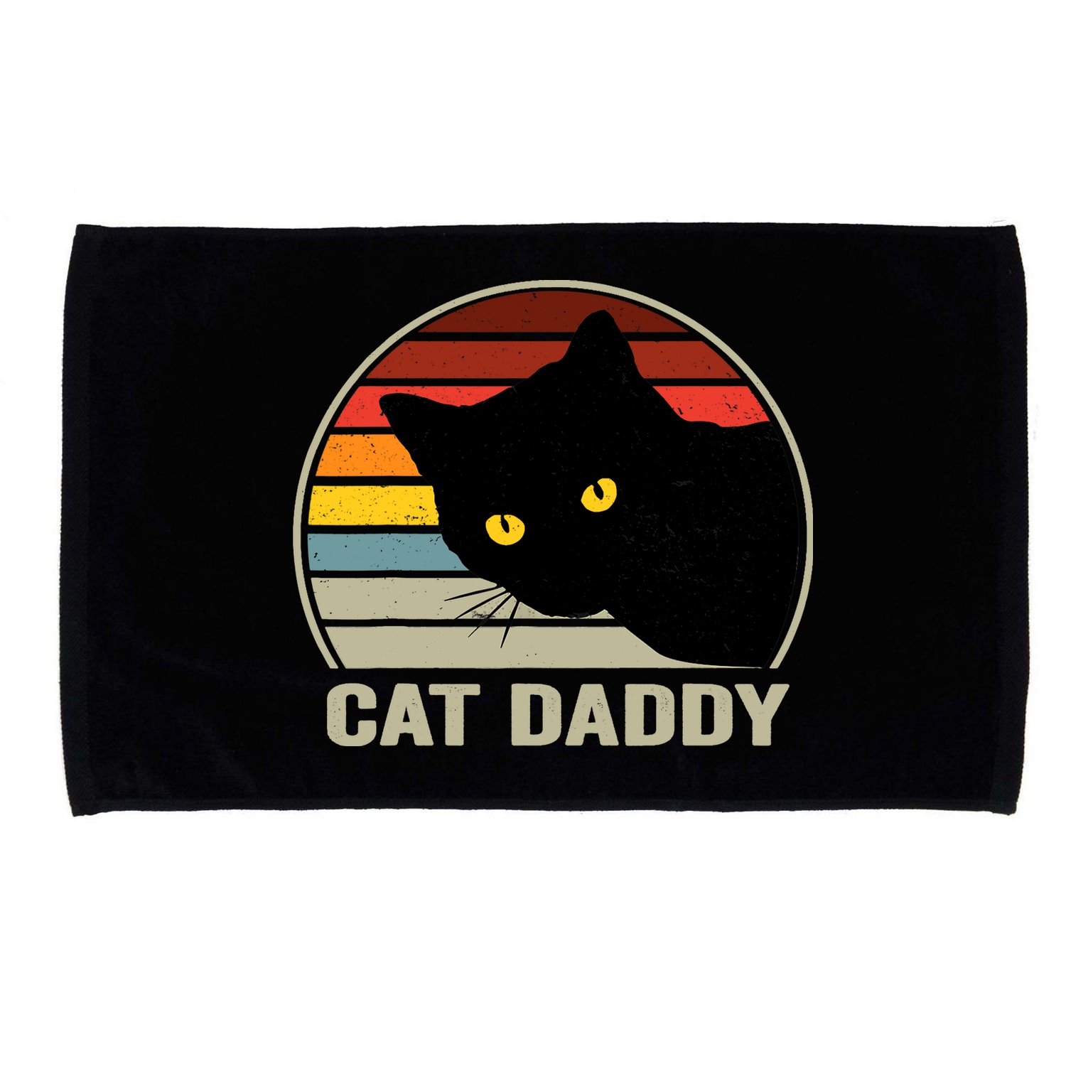 Cat Daddy Vintage Cat 80s Retro Style For Cat Dad Microfiber Hand Towel