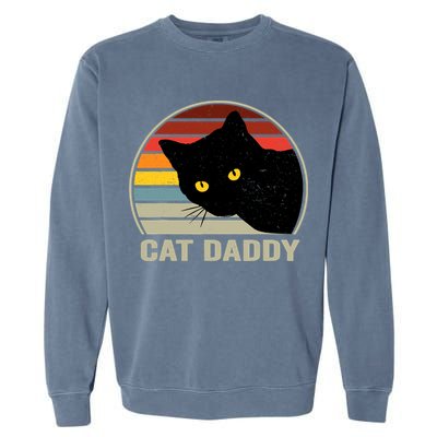 Cat Daddy Vintage Cat 80s Retro Style For Cat Dad Garment-Dyed Sweatshirt