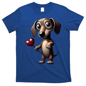 Cute Dachshund ValentineS Day Heart Love Dog Mom Dog Dad Gift T-Shirt