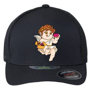 Cupid Donuts Valentine's Day Funny Doughnut Lover Fan Gift Flexfit Unipanel Trucker Cap