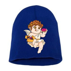 Cupid Donuts Valentine's Day Funny Doughnut Lover Fan Gift Short Acrylic Beanie