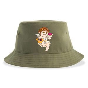 Cupid Donuts Valentine's Day Funny Doughnut Lover Fan Gift Sustainable Bucket Hat