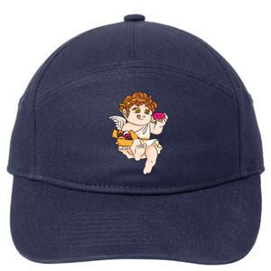 Cupid Donuts Valentine's Day Funny Doughnut Lover Fan Gift 7-Panel Snapback Hat