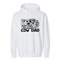 Cow Dad Vintage Sunset Father's Day Birthday Father's Garment-Dyed Fleece Hoodie