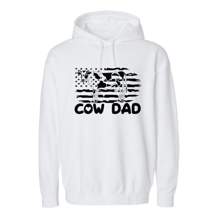 Cow Dad Vintage Sunset Father's Day Birthday Father's Garment-Dyed Fleece Hoodie