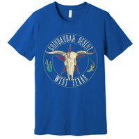 Chihuahuan Desert West Texas Cow Skull Lizard Cactus Star Gift Premium T-Shirt