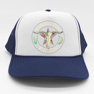 Chihuahuan Desert West Texas Cow Skull Lizard Cactus Star Gift Trucker Hat