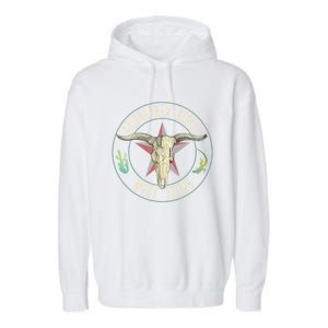 Chihuahuan Desert West Texas Cow Skull Lizard Cactus Star Gift Garment-Dyed Fleece Hoodie