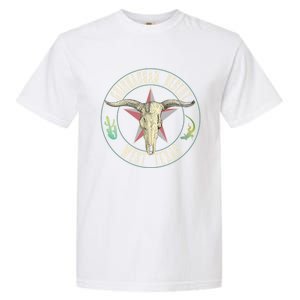 Chihuahuan Desert West Texas Cow Skull Lizard Cactus Star Gift Garment-Dyed Heavyweight T-Shirt