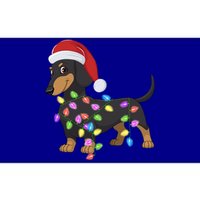 Christmas Dachshund With Santa Hat And Christmas Lights Gift Bumper Sticker