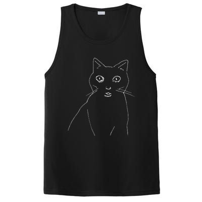 Cat Drawing (White) PosiCharge Competitor Tank