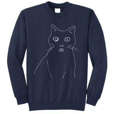 Cat Drawing (White) Sweatshirt