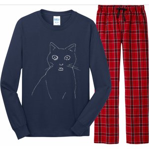 Cat Drawing (White) Long Sleeve Pajama Set