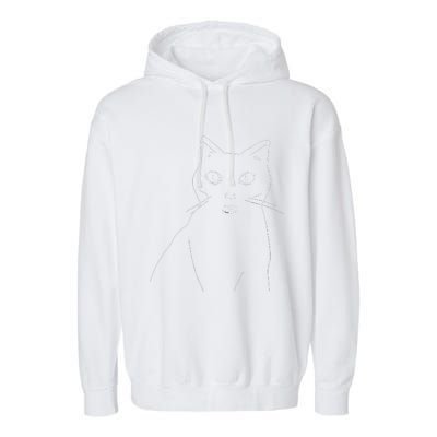 Cat Drawing (White) Garment-Dyed Fleece Hoodie