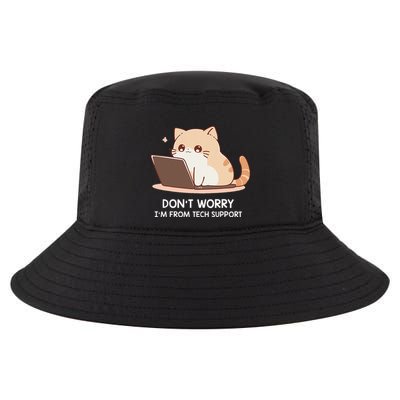 Cat DonT Worry IM From Tech Support Cool Comfort Performance Bucket Hat
