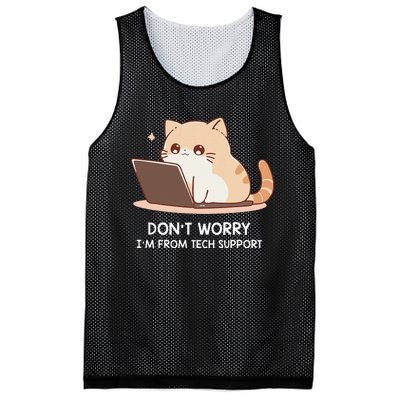 Cat DonT Worry IM From Tech Support Mesh Reversible Basketball Jersey Tank