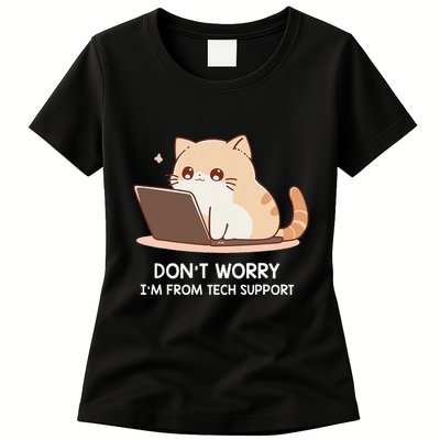 Cat DonT Worry IM From Tech Support Women's T-Shirt