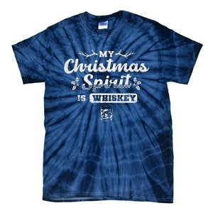 Christmas Drinking Whiskey Is My Christmas Spirit Xmas Tie-Dye T-Shirt