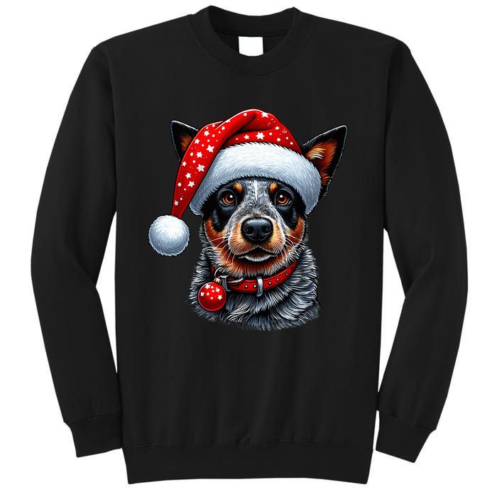 Cattle Dog With Santa Hat Sweatshirt