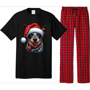 Cattle Dog With Santa Hat Pajama Set