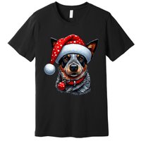 Cattle Dog With Santa Hat Premium T-Shirt