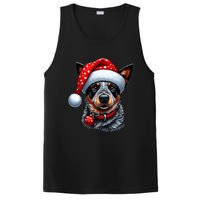 Cattle Dog With Santa Hat PosiCharge Competitor Tank