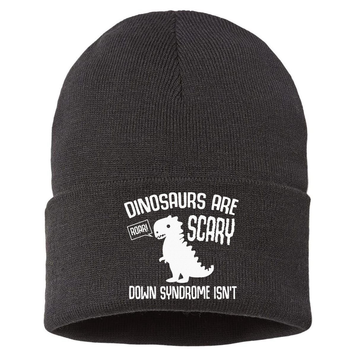 Cute Dinosaur World Down Syndrome Day Sustainable Knit Beanie
