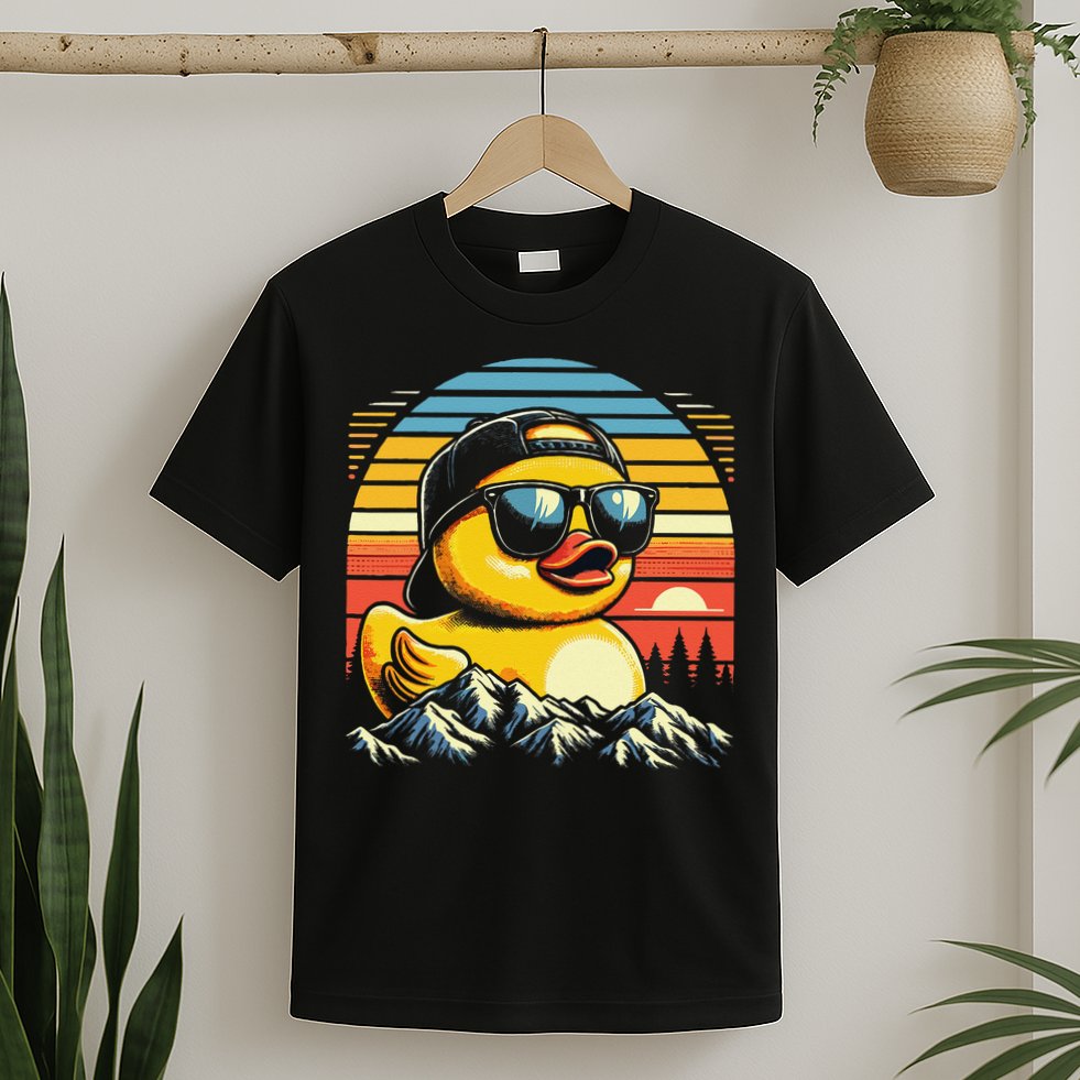 Cool Duck With Sunglasses Retro Funny T-Shirt