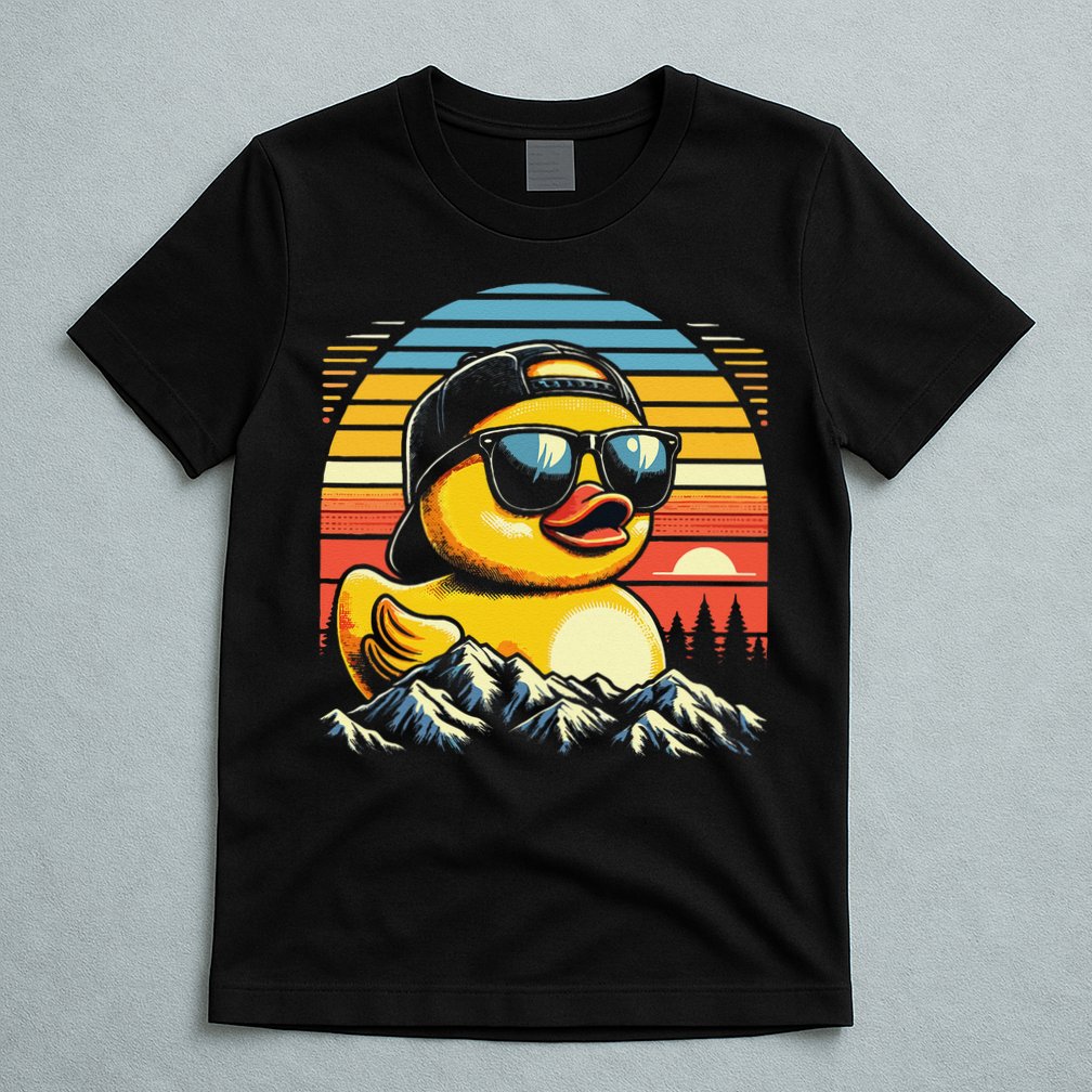 Cool Duck With Sunglasses Retro Funny T-Shirt