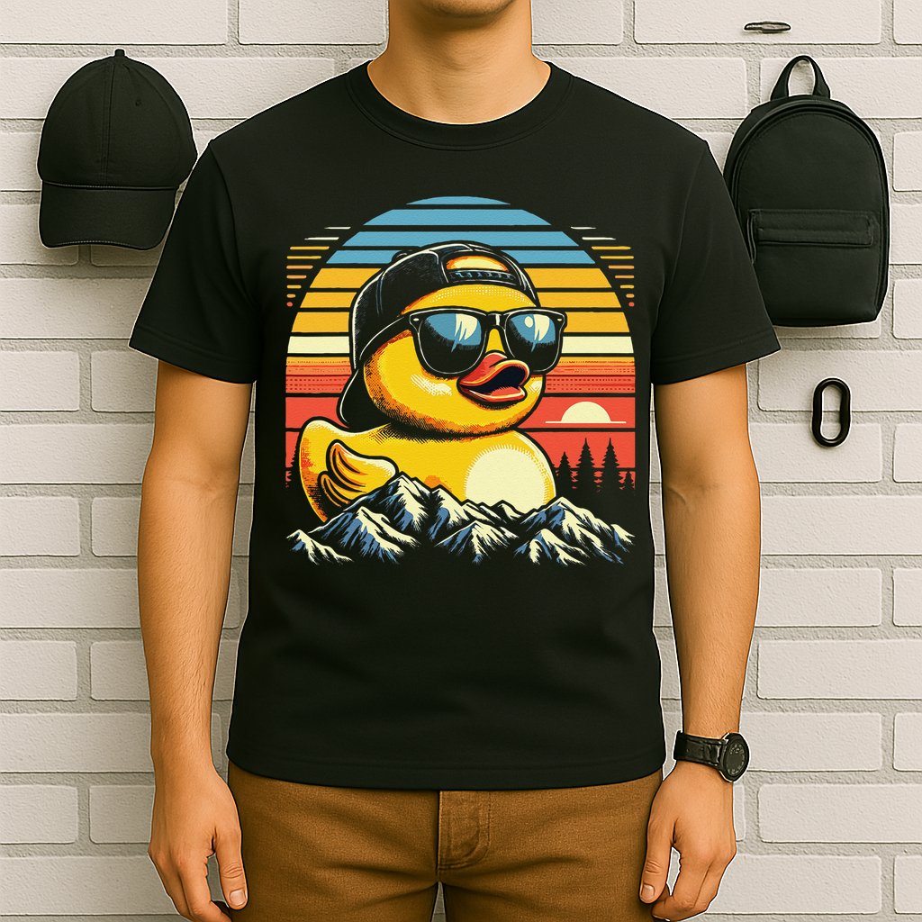 Cool Duck With Sunglasses Retro Funny T-Shirt