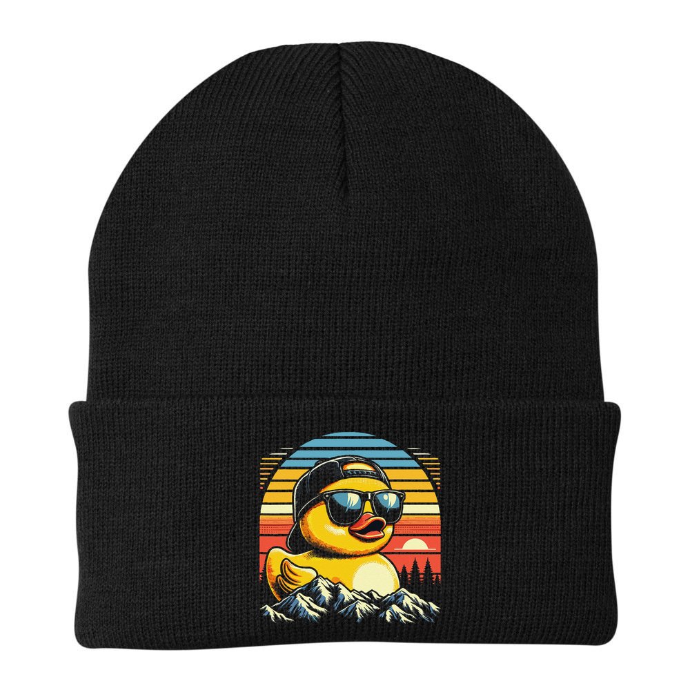 Cool Duck With Sunglasses Retro Funny Beanie