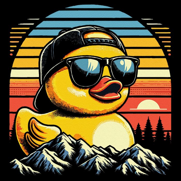 Cool Duck With Sunglasses Retro Funny 16 in Basic Backpack