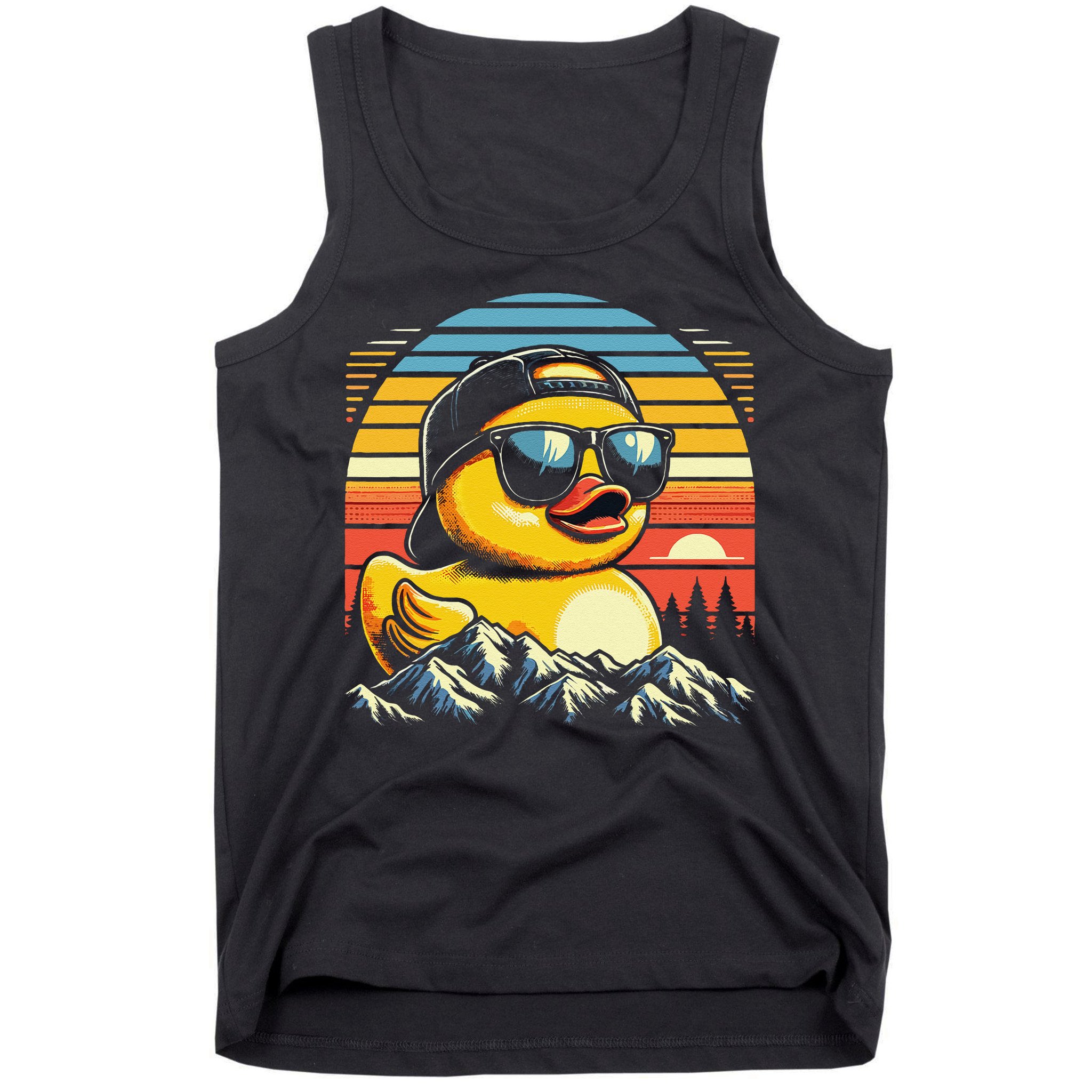 Cool Duck With Sunglasses Retro Funny Tank Top