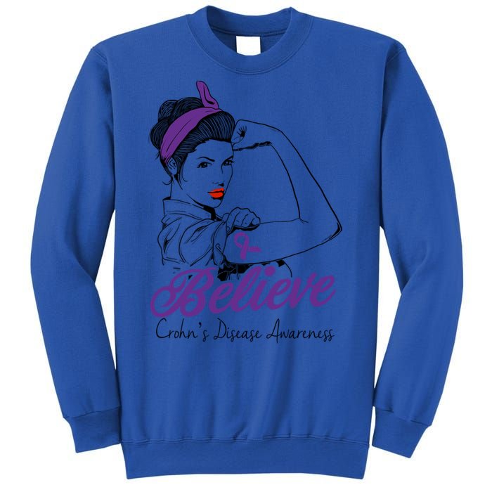 Crohn's Disease Warrior Unbreakable Purple Ribbon Gift Sweatshirt