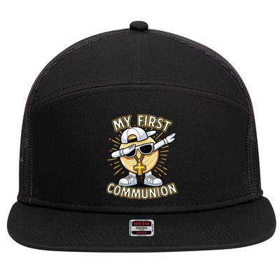Communion Dabbing Wafer Funny 1st Communion 7 Panel Mesh Trucker Snapback Hat