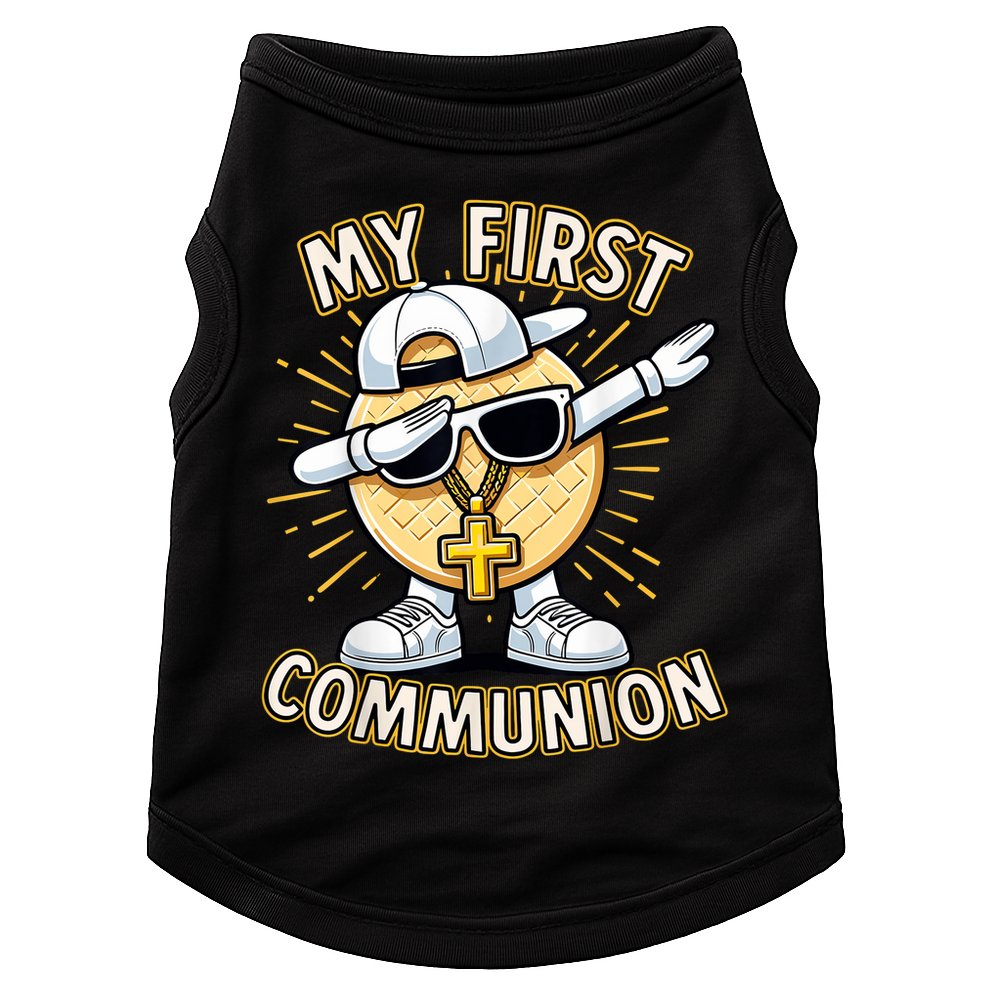 Communion Dabbing Wafer Funny 1st Communion Doggie Tank