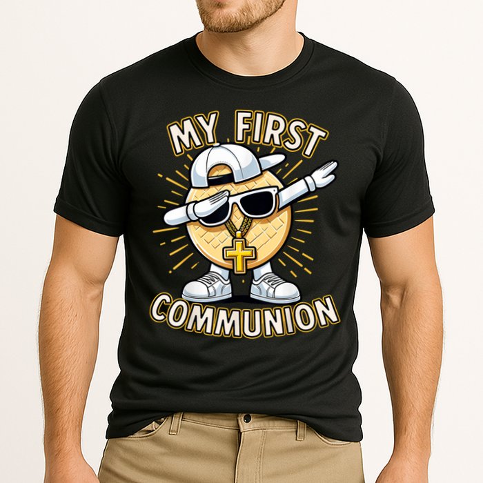 Communion Dabbing Wafer Funny 1st Communion Cooling Performance Crew T-Shirt