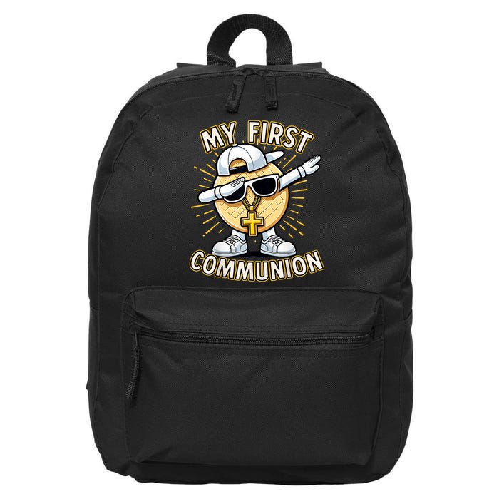 Communion Dabbing Wafer Funny 1st Communion 16 in Basic Backpack