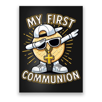 Communion Dabbing Wafer Funny 1st Communion Poster