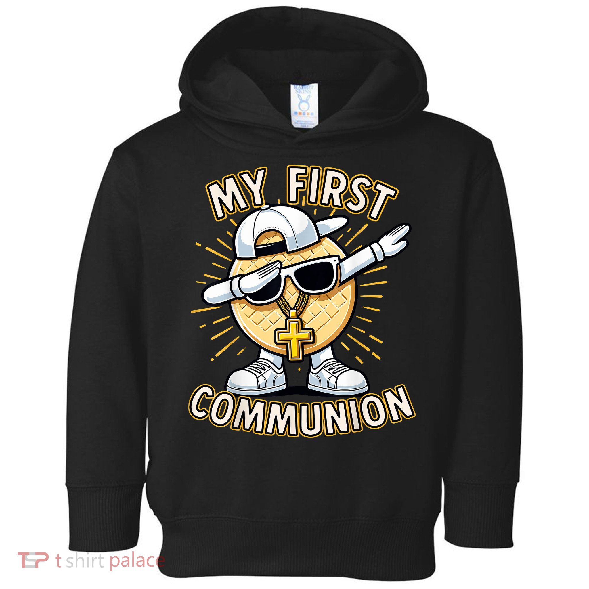 Communion Dabbing Wafer Funny 1st Communion Toddler Hoodie