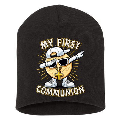 Communion Dabbing Wafer Funny 1st Communion Short Acrylic Beanie