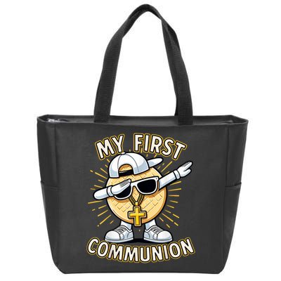 Communion Dabbing Wafer Funny 1st Communion Zip Tote Bag