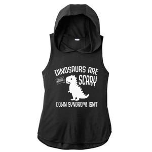 Cute Dinosaur World Down Syndrome Day Ladies PosiCharge Tri-Blend Wicking Draft Hoodie Tank