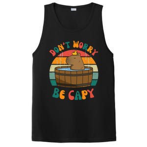 Capybara DonT Worry Be Capy Funny Retro Cute Capybara PosiCharge Competitor Tank