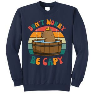 Capybara DonT Worry Be Capy Funny Retro Cute Capybara Sweatshirt