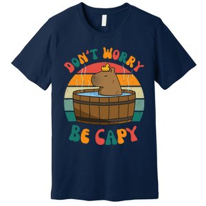 Capybara DonT Worry Be Capy Funny Retro Cute Capybara Premium T-Shirt